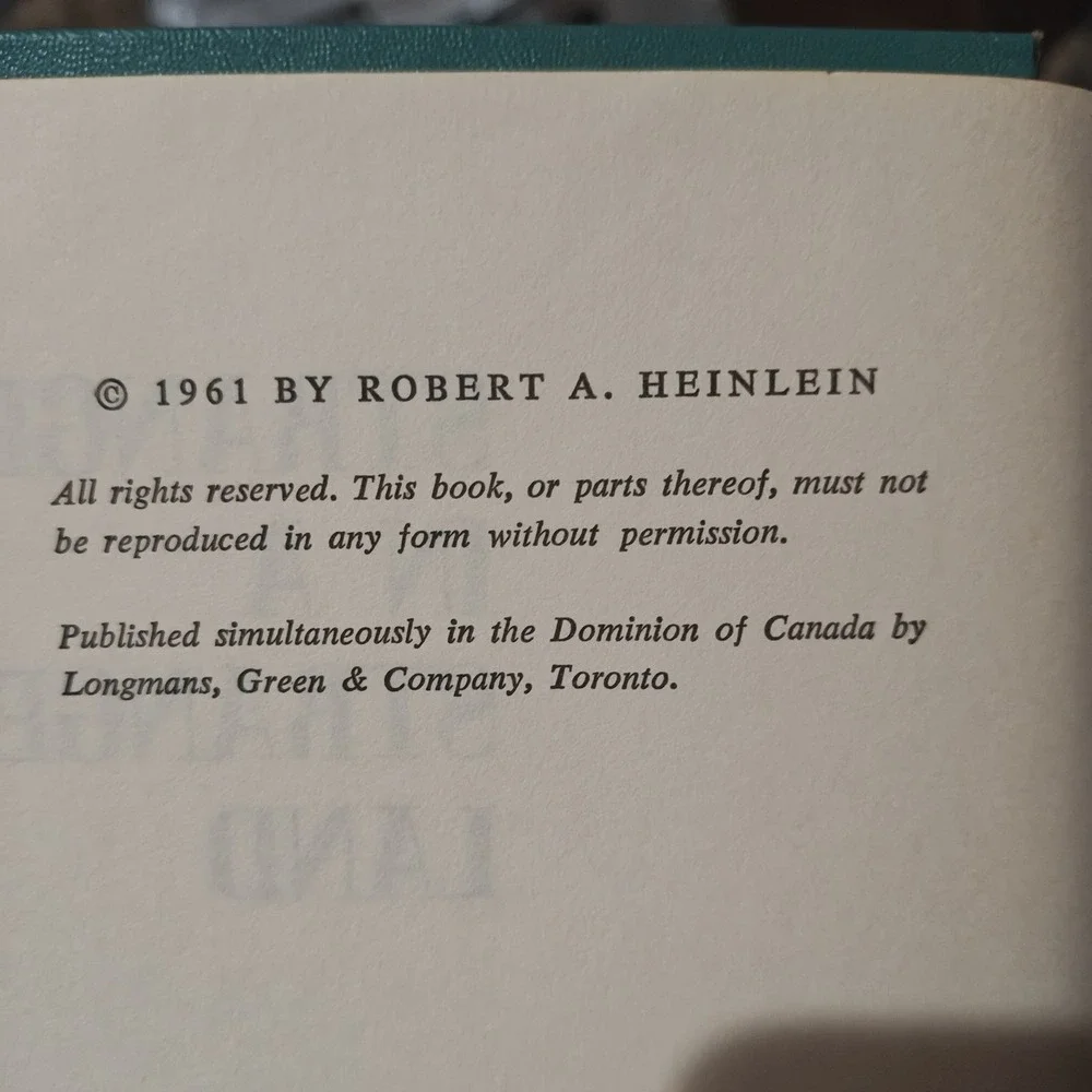 Stranger in a Strange Land Robert A Heinlein HC 1961 Sci Fi Novel Putnam Vintage